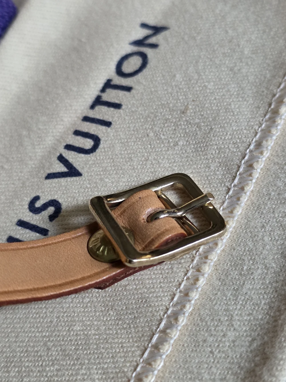 Authentic Louis Vuitton Vachetta Leather Luggage Tag W/ Dustbag & Box